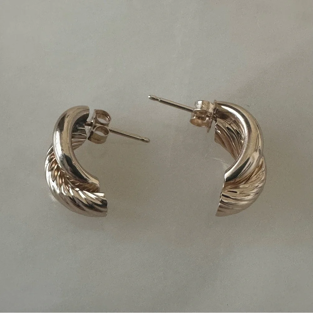 14k Solid Gold Earrings - Picture 5 of 14